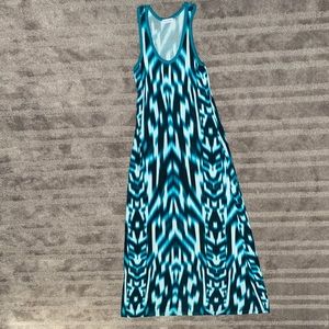 Black, white & teal maxi dress